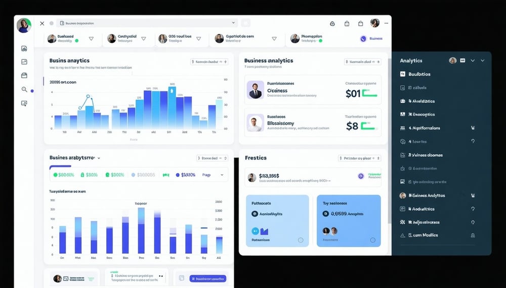 Dashboard displaying business analytics and tools Dashboard displaying business analytics and tools
